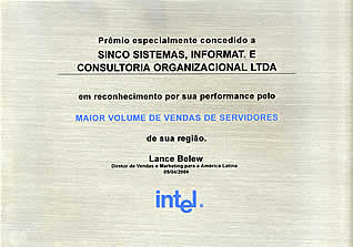 Reconhecimento Intel por Volume de Servidores em Sua Regio