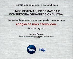Premio Intel por ADOO DE NOVA TECNOLOGIA