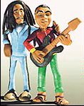 Bob Marley e Gilberto Gil no clipe Three Little Birds