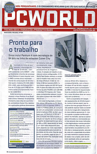 Revista PC World, Maio/2005, página48. CLIQUE PARA AMPLIAR
